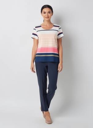 Tricou elasticitate mâneci scurte bej GEVANA femeie