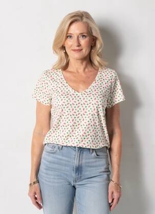 Tricou imprimeu fantezie mâneci scurte alb C'EST BEAU LA VIE femme