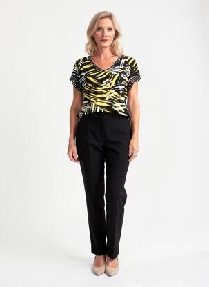 Tricou croială dreaptă mâneci scurte negru TELMAIL femeie