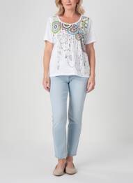 Tricou imprimeu fantezie mâneci scurte alb TELMAIL femme