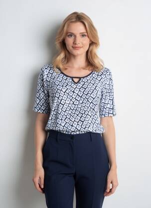 Tricou elasticitate mâneci scurte albastru TELMAIL femeie