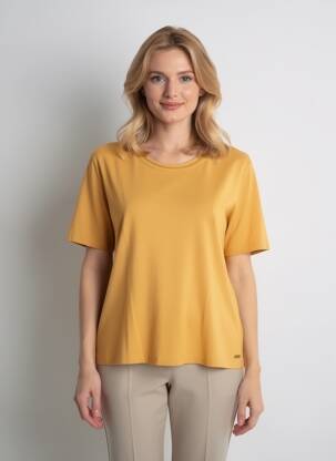 Tricou elasticitate mâneci scurte galben GRIFFON femeie