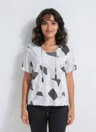 Tricou imprimeu fantezie mâneci scurte alb GRIFFON femme