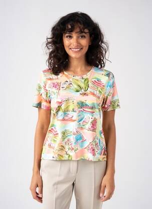 Tricou elasticitate mâneci scurte alb GRIFFON femeie