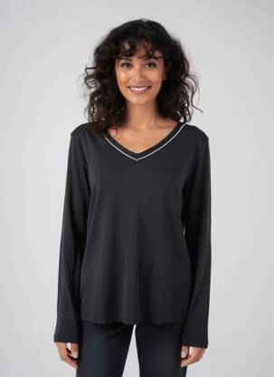 Tricou mâneci lungi mâneci lungi negru DIANE LAURY femeie