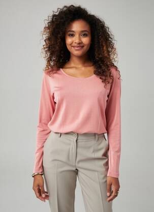 Tricou mâneci lungi mâneci lungi roz C'EST BEAU LA VIE femme