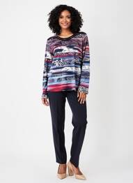 Tricou mâneci lungi mâneci lungi albastru GRIFFON femme