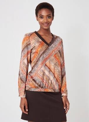 Tricou mâneci lungi mâneci lungi portocalie DIANE LAURY femeie