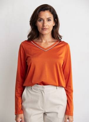 Tricou mâneci lungi mâneci lungi portocalie DIANE LAURY femeie