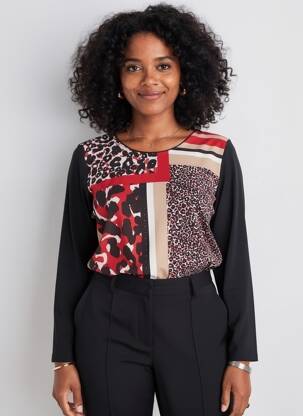 Top mâneci lungi mâneci lungi negru DIANE LAURY femeie