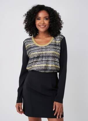 Top mâneci lungi mâneci lungi negru DIANE LAURY femeie
