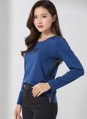 Tricou mâneci lungi mâneci lungi albastru DELAHAYE femeie