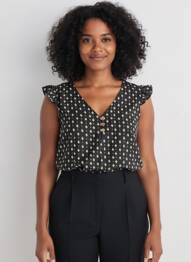 Bluză mâneci scurte mâneci scurte negru C'EST BEAU LA VIE femme