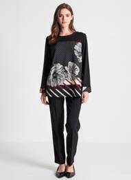 Tricou mâneci lungi mâneci lungi negru TELMAIL femme