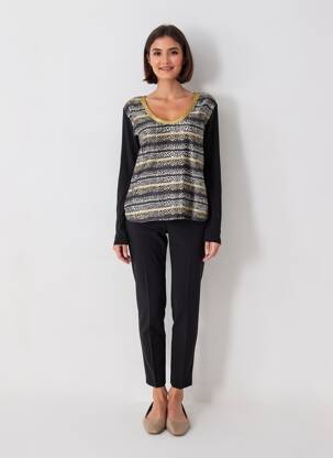 Top țesătură jersey mâneci lungi negru DIANE LAURY femeie