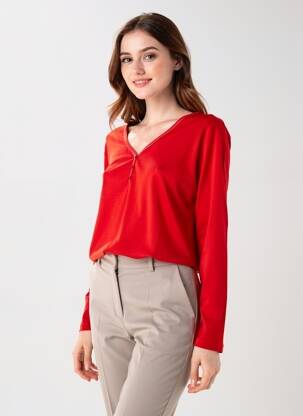 Tricou mâneci lungi mâneci lungi roșu DIANE LAURY femeie