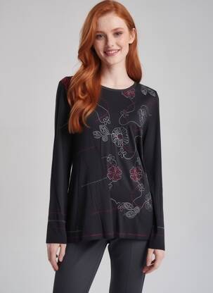 Tricou mâneci lungi mâneci lungi negru JEAN DELFIN femeie