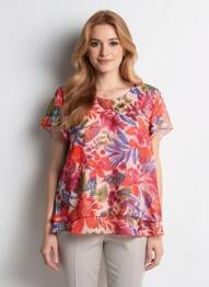 Top elasticitate mâneci scurte roz TELMAIL femme