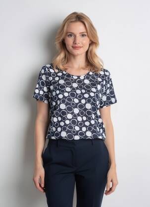 Tricou elasticitate mâneci scurte albastru NAYAT femeie