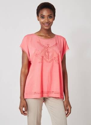Tricou imprimeu fantezie mâneci scurte portocalie KATMAI femeie