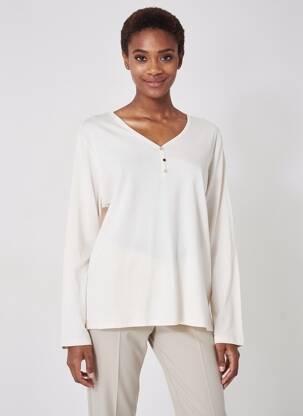 Tricou mâneci lungi mâneci lungi alb DIANE LAURY femeie