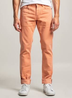 Pantalon drept buzunare portocalie LE TEMPS DES CERISES bărbat