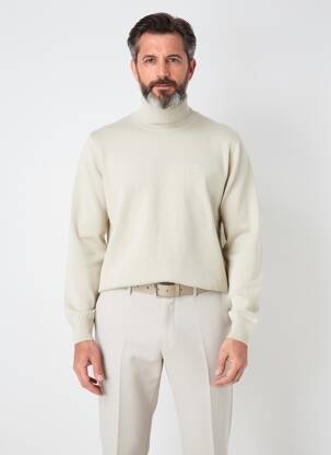 Pulover elasticitate mâneci lungi bej HUGO BOSS bărbat