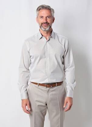 Cămașă cu mâneci lungi imprimeu fantezie alb HUGO BOSS bărbat
