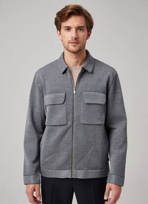 Jachete casual croială dreaptă gri HUGO BOSS bărbat