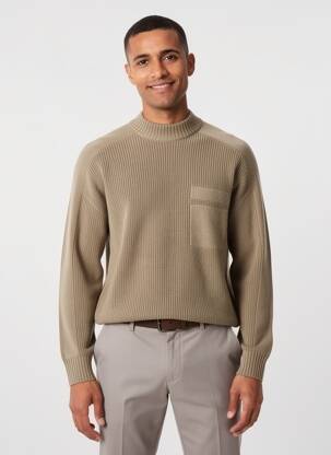 Pulover guler rotund mâneci lungi maro HUGO BOSS bărbat