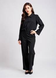 Salopetă-pantalon guler de bluză mâneci lungi negru BA&SH femme