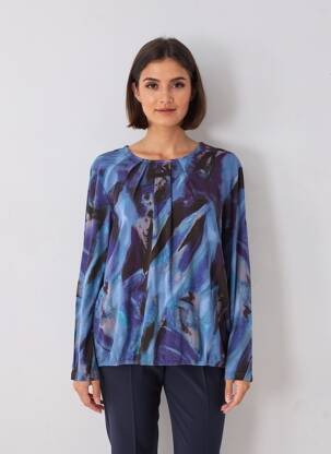 Tricou mâneci lungi mâneci lungi albastru SIGNATURE femeie