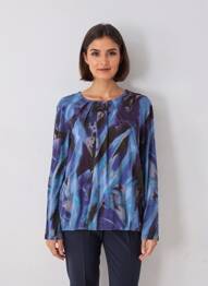 Tricou mâneci lungi mâneci lungi albastru SIGNATURE femme