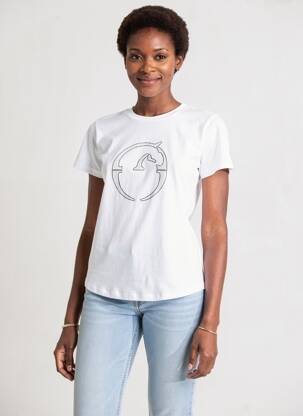 Tricou croială dreaptă mâneci scurte alb VESTRUM femeie
