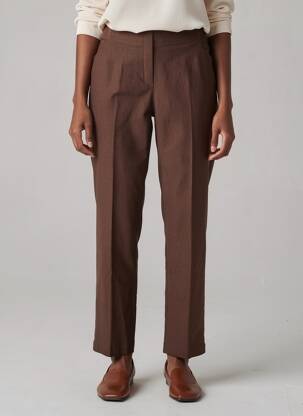 Pantalon drept elasticitate mărime normală maro JUMFIL femeie