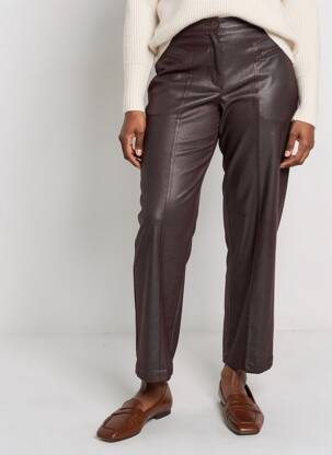 Pantalon drept elasticitate mărime normală maro JUMFIL femeie