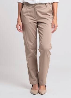 Pantalon chino țesătură poplin mărime normală bej JUMFIL femeie