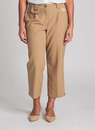 Pantalon trei sferturi croială dreaptă mărime normală maro JUMFIL femeie