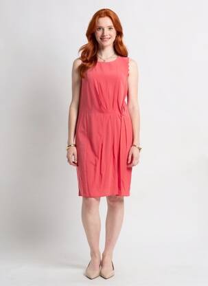 Rochie midi fără mâneci fără mâneci roșu EVA KAYAN femeie