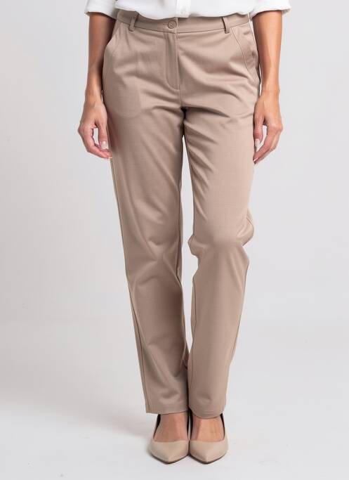 Pantalon chino țesătură poplin mărime normală bej JUMFIL femme