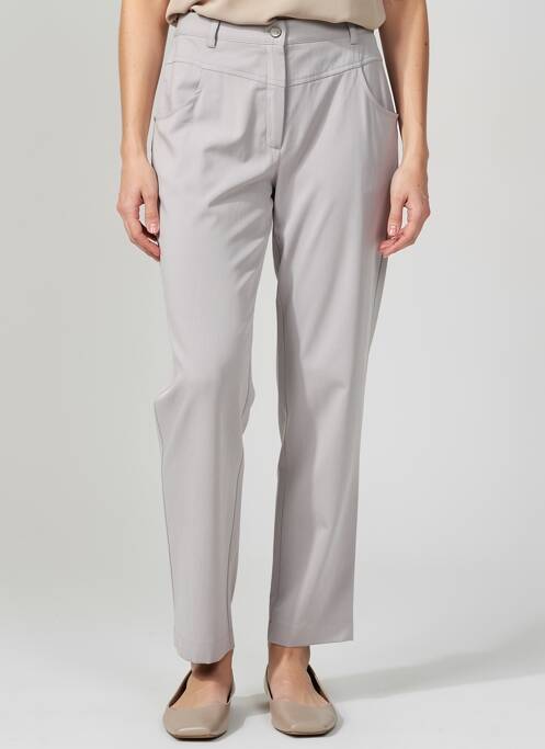 Pantalon drept țesătură poplin mărime normală gri JUMFIL femme