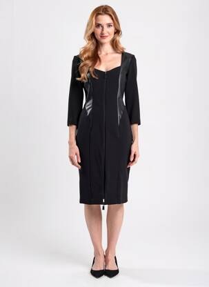 Rochie midi mâneci lungi mâneci lungi negru ÉCLÀ femeie