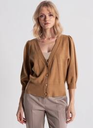 Vestă cu mâneci lungi mâneci 3/4 maro QUATTRO femme