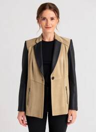 Jachete casual guler tip costum bej JUMFIL femeie