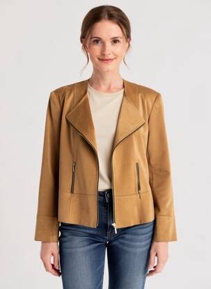Jachete casual guler tip costum bej JUMFIL femeie