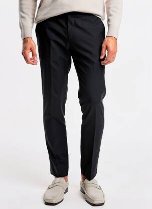 Pantalon slim talie cu cleme talie înaltă negru PAUL SMITH bărbat