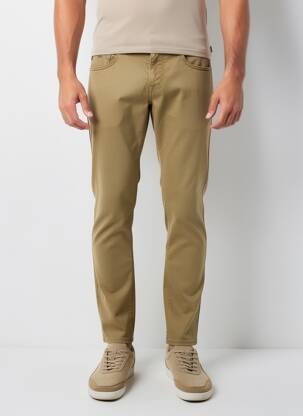 Pantalon slim țesătură poplin mărime normală maro TRAMAROSSA bărbat