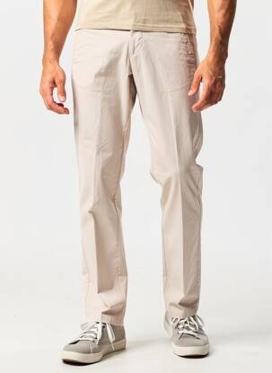 Pantalon chino țesătură poplin mărime normală bej MAISON WOOLIES bărbat