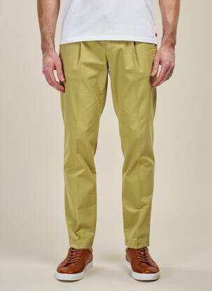 Pantalon chino țesătură poplin talie înaltă verde MASON'S bărbat