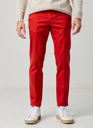 Pantalon chino țesătură poplin mărime normală roșu MASON'S bărbat